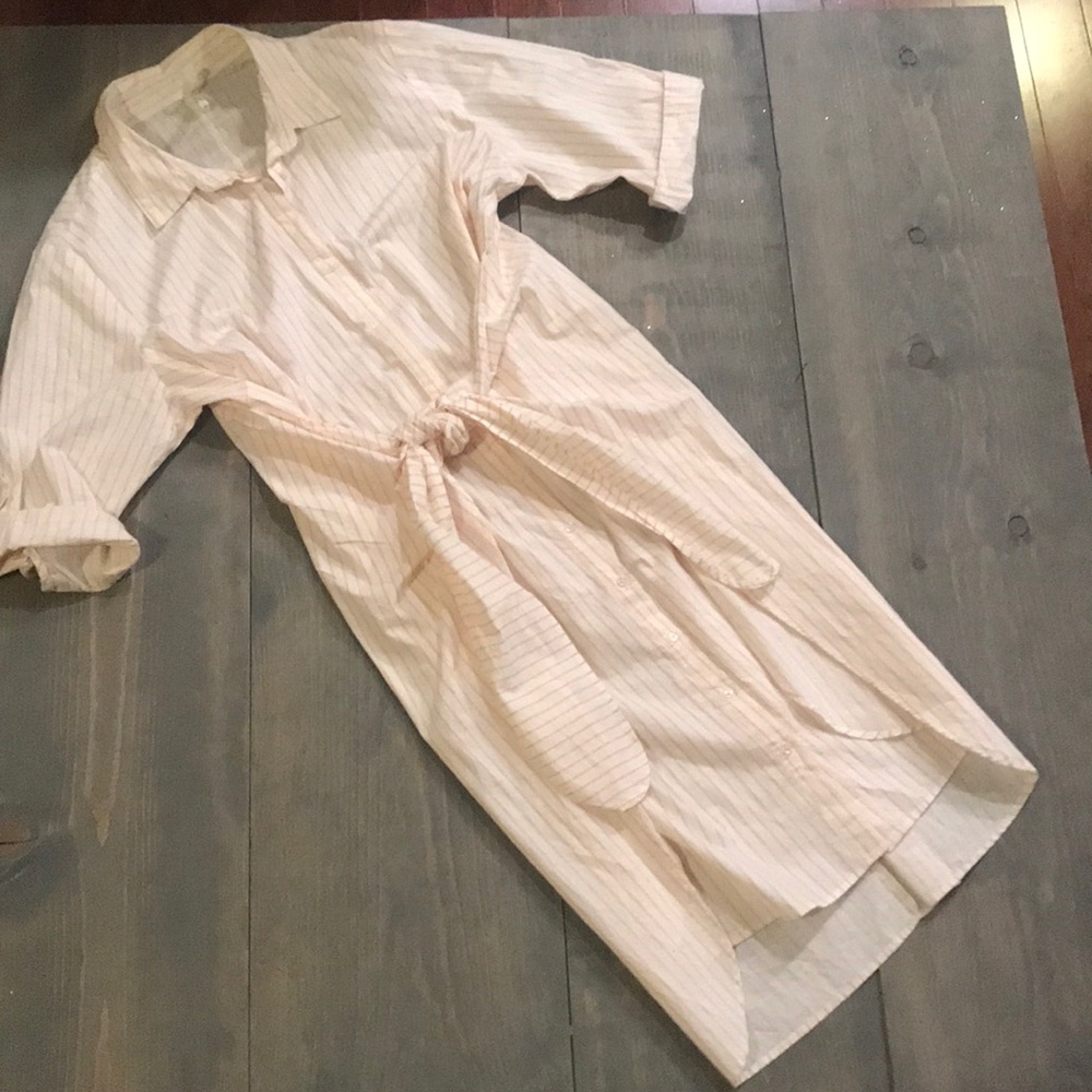 Pinstripe wrap dress